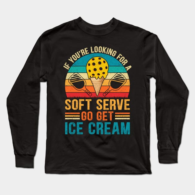 Soft Serve Go Get Ice Cream Pickleball Long Sleeve T-Shirt by catador design